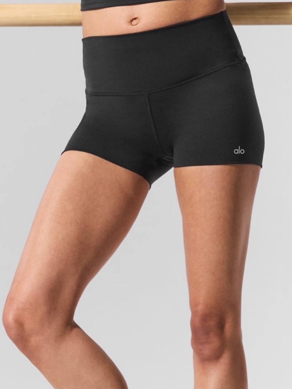 ALO Yoga Black High-Waist Shorty Athletic Shorts
